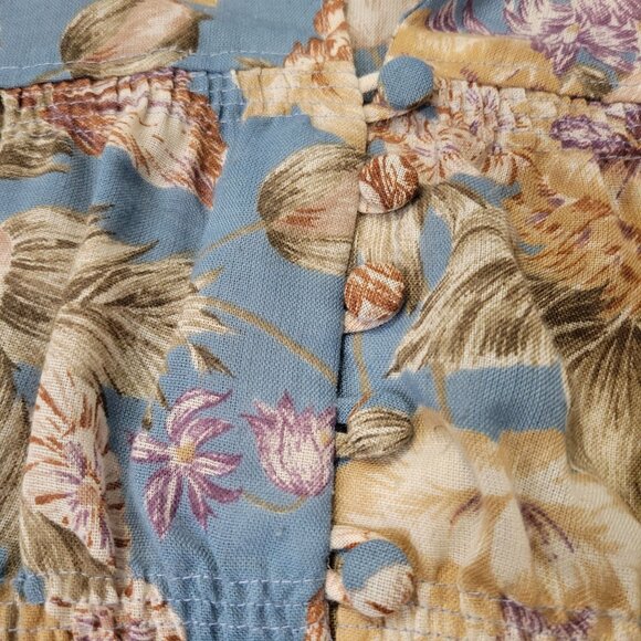 Vtg Trolley Car Floral High-Waisted Dress With Button Detail Boho Hippie READ - Picture 5 of 10